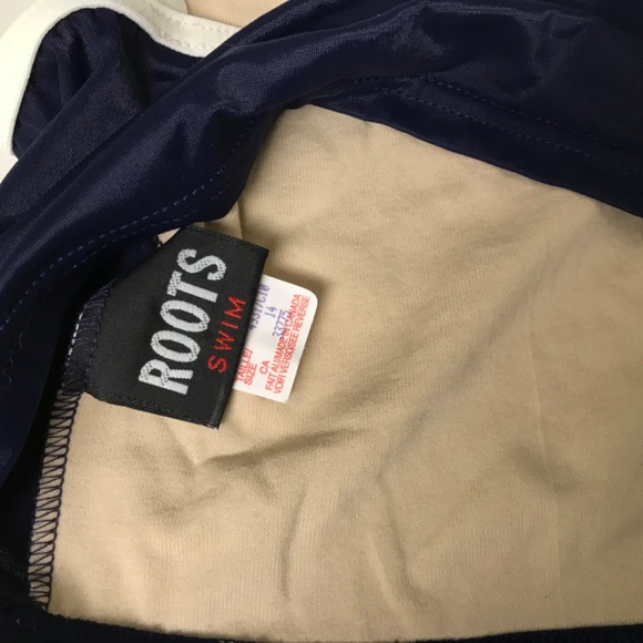 Roots Swim NWT Girls 2 Piece Tankini Swimsuit US 14 Navy  Blue - Picture 6 of 7